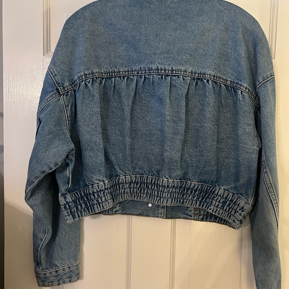 Zara Women's Cropped Blue Jean Jacket - Picture 5 of 5